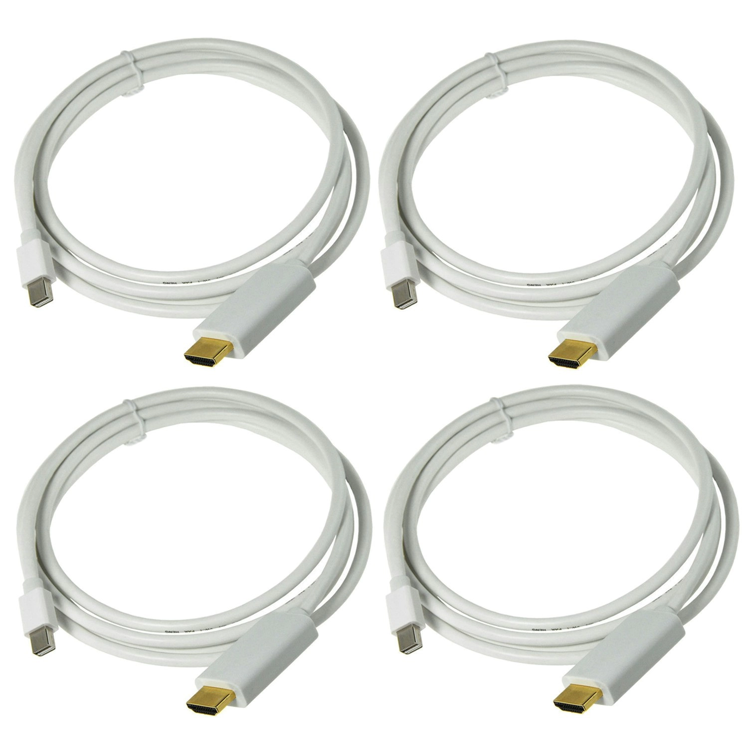 4Pc 4X 1.8M Mini Display Port To Hdmi Male Mini Dp Displayport Apple Mac Compatible