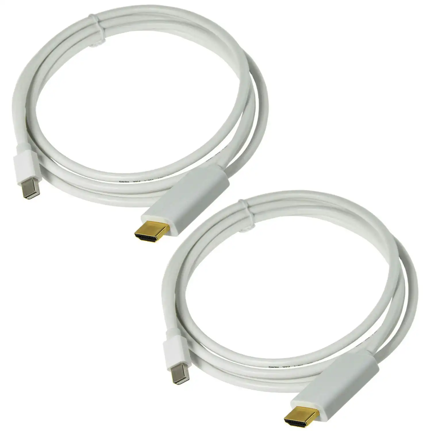 2Pc 2X 1.8M Mini Display Port To Hdmi Male Mini Dp Displayport Apple Mac Compatible