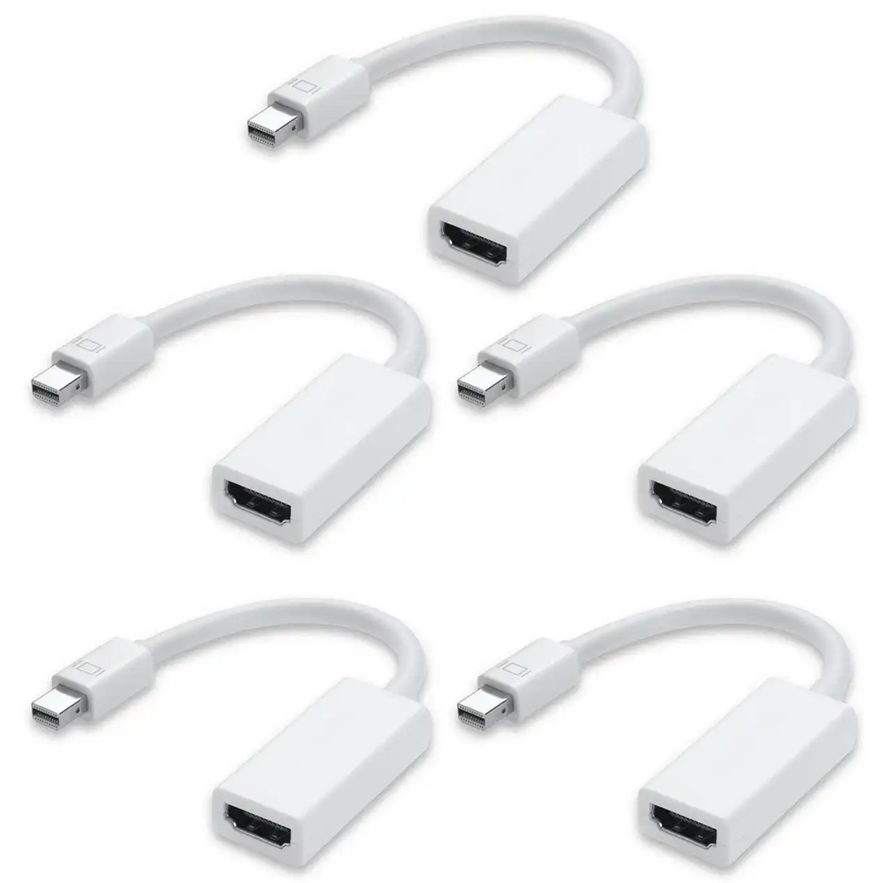 5Pcs 5X Mini Display Port To Hdmi Female Adaptor Dp Displayport Apple Mac Compatible