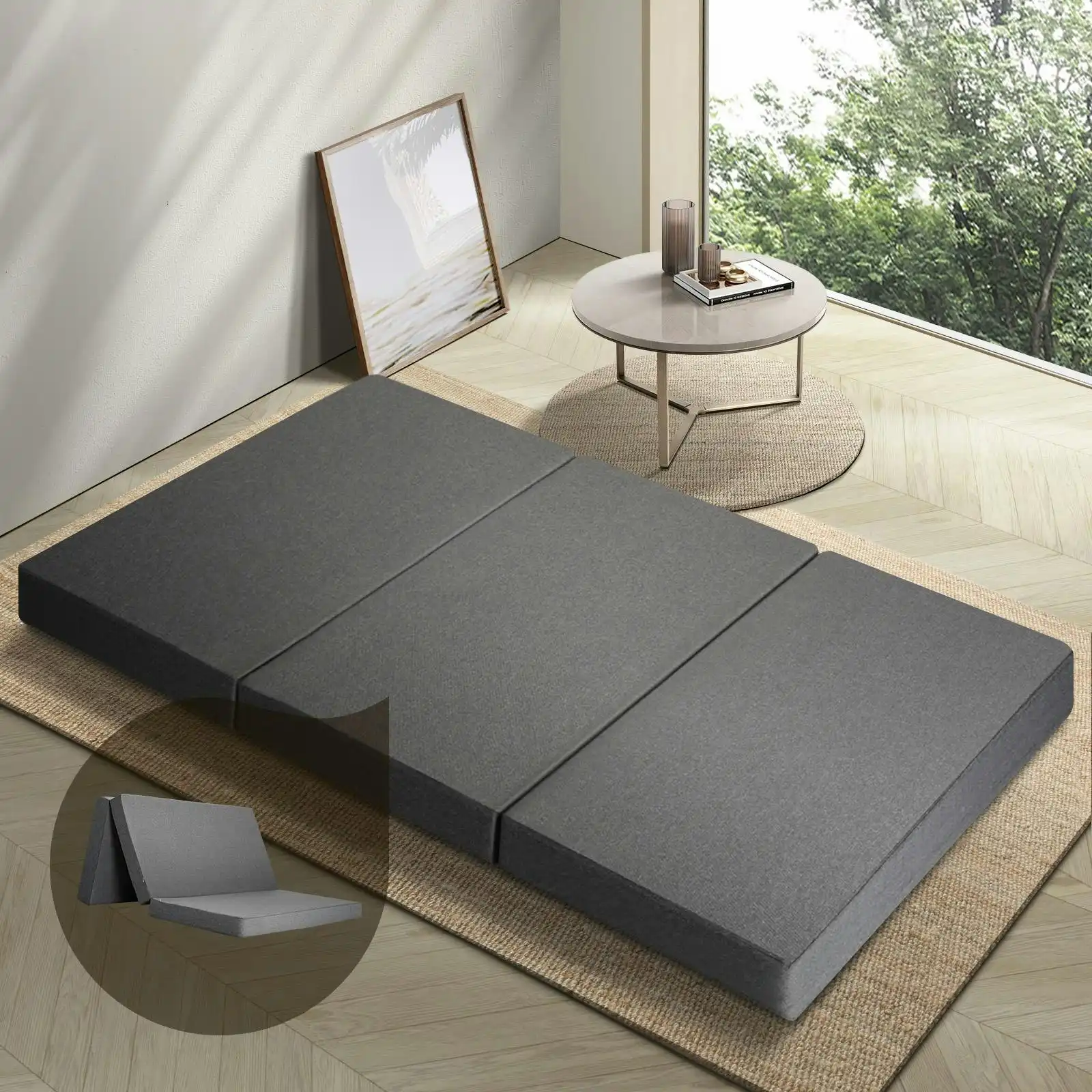 Bedra Foldable Mattress Trifold Folding Camping Bed Sofa Cushion Mat Double