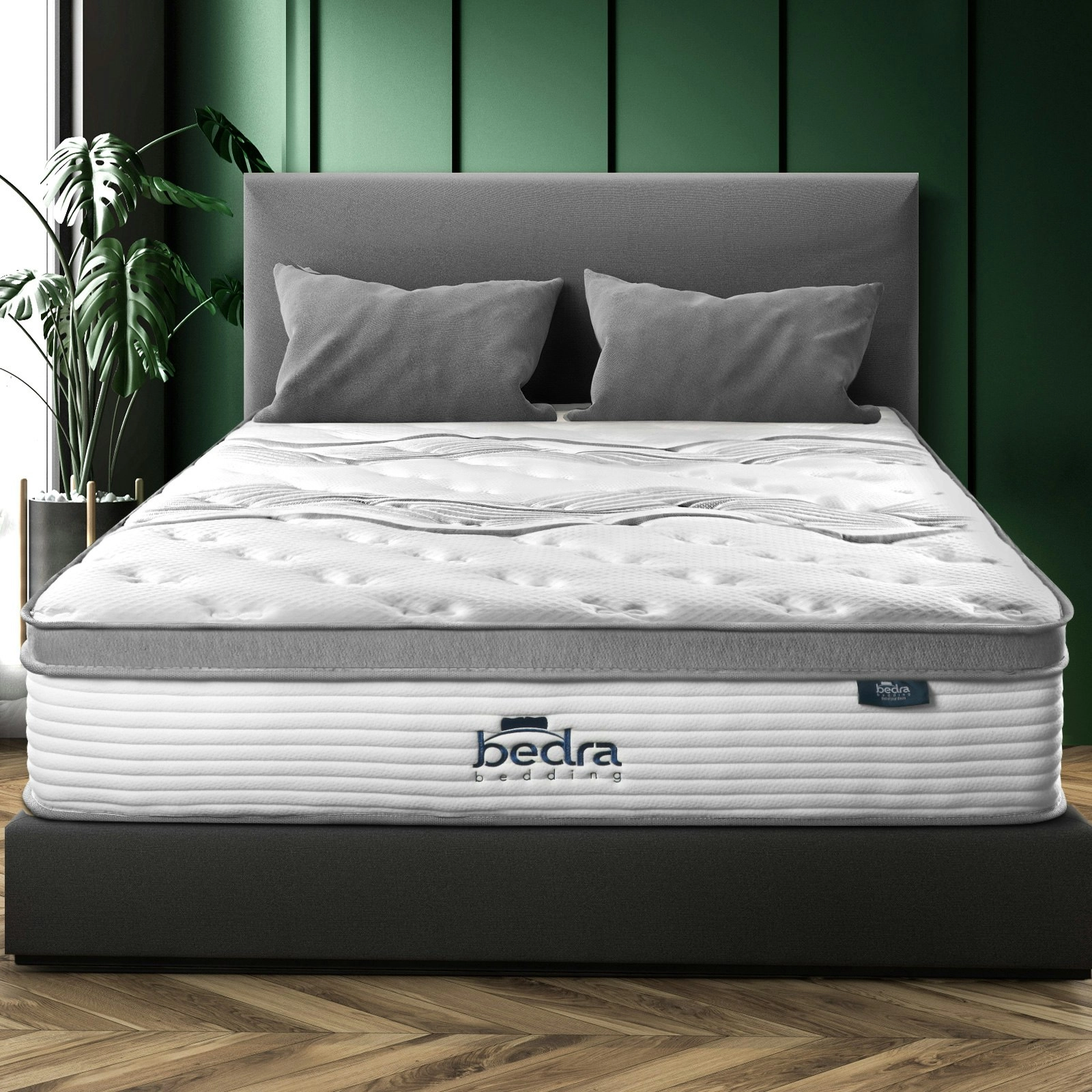 Bedra Double Mattress Euro Top Bed Mattress Pocket Spring Medium Firm 34cm 7-Zone