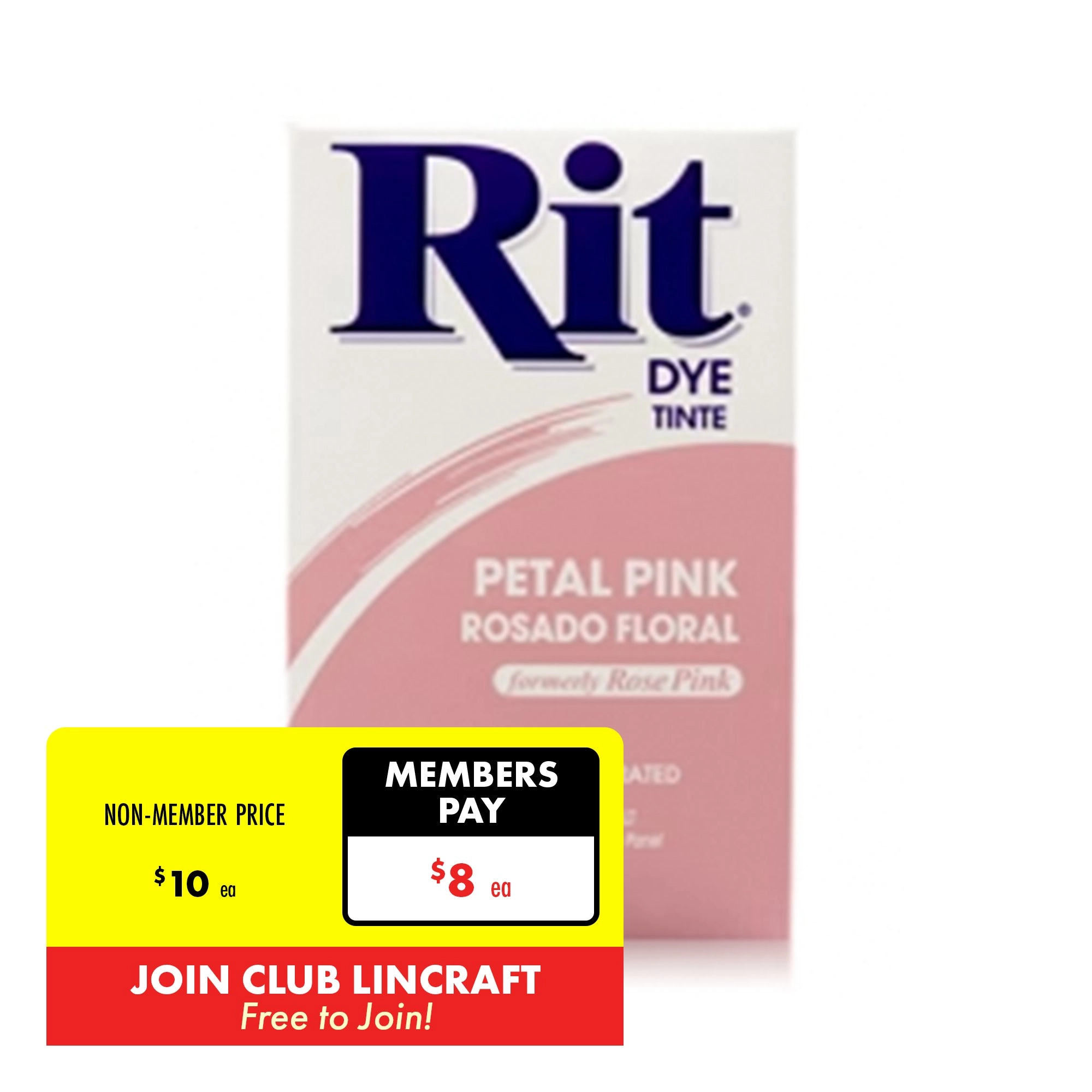 Rit Powder Fabric Dye, Petal Pink- 31.9g