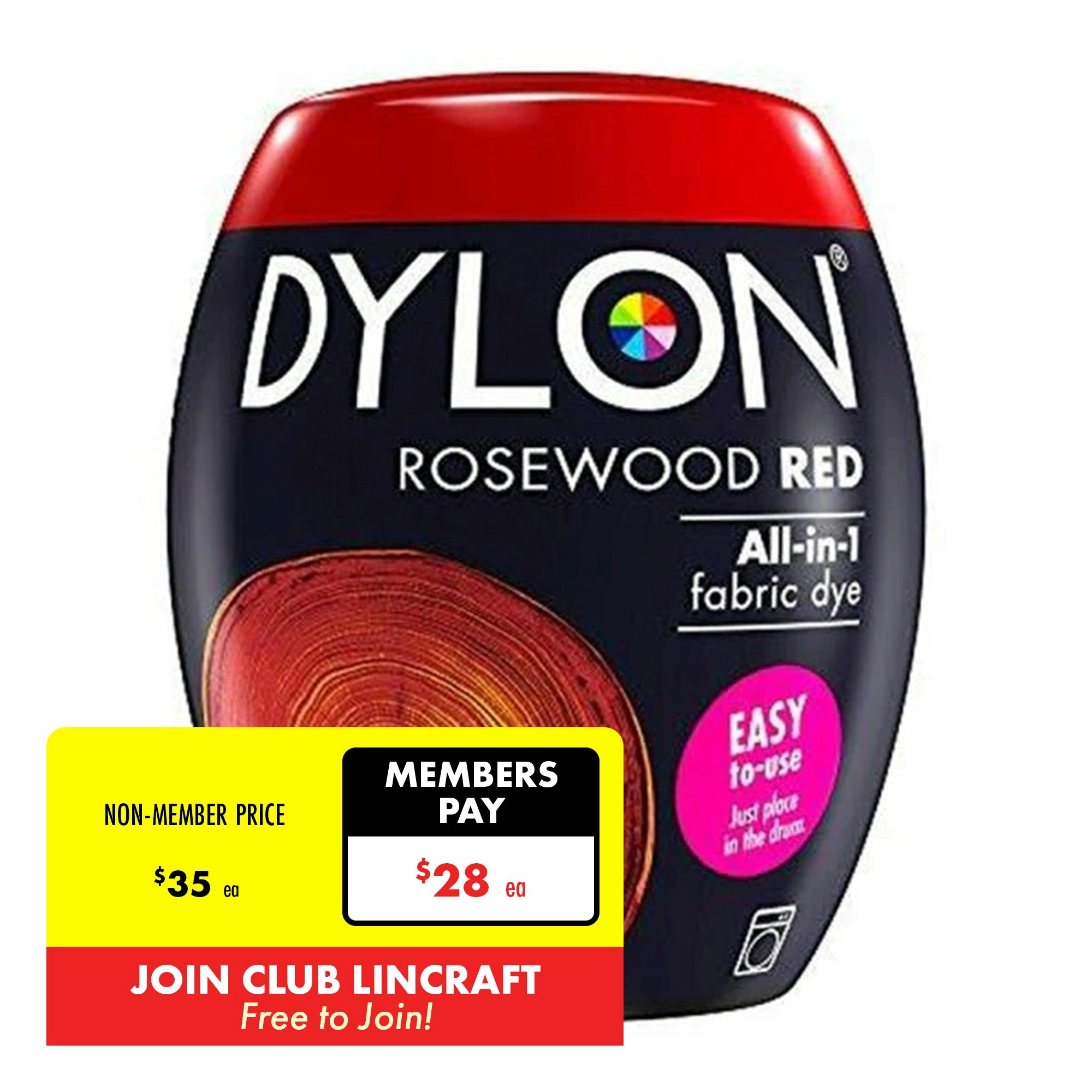 Dylon Fabric Dye, Rosewood Red- 350g