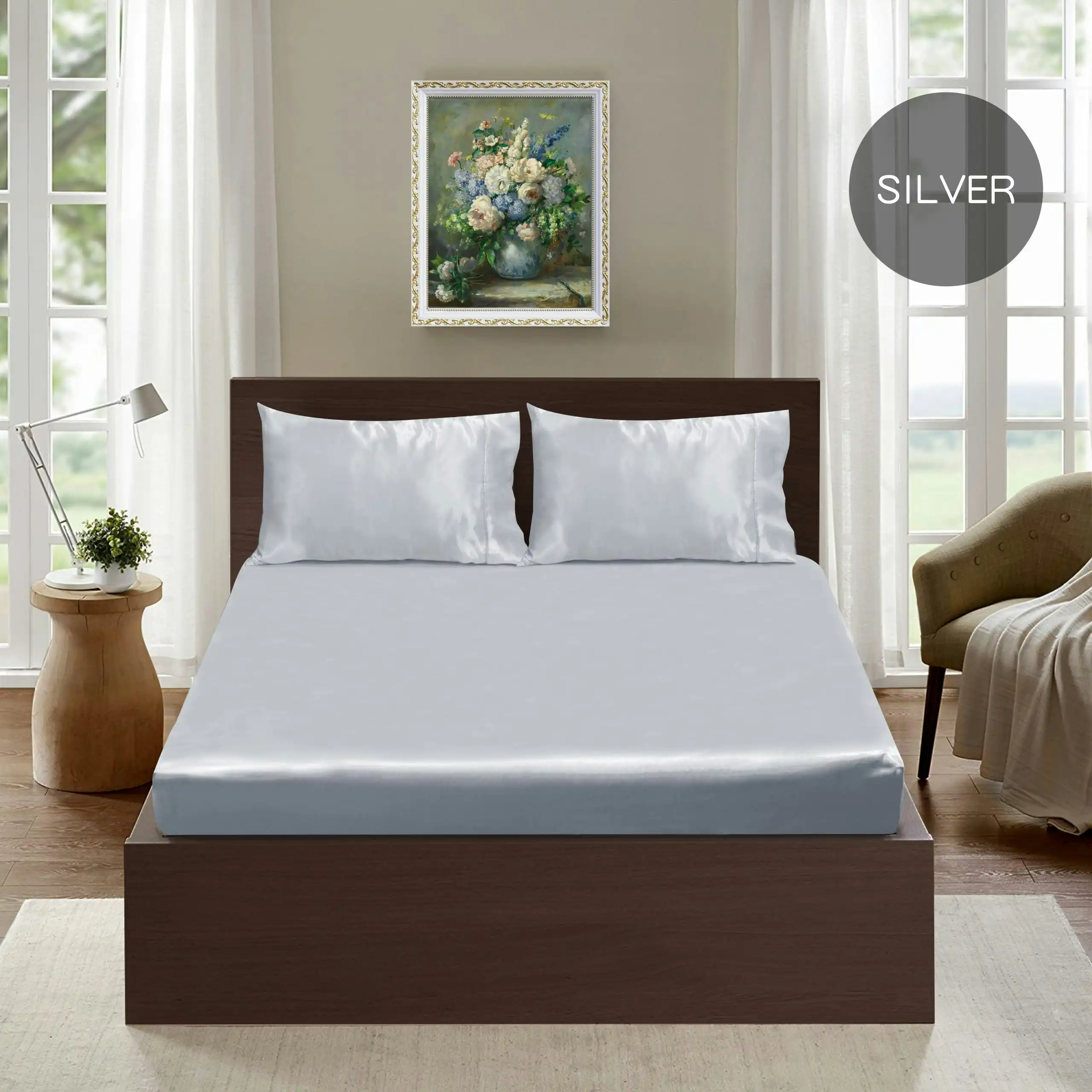 Ramesses Casablanca Premium Silken Touch Satin Fitted Sheet Combo Set