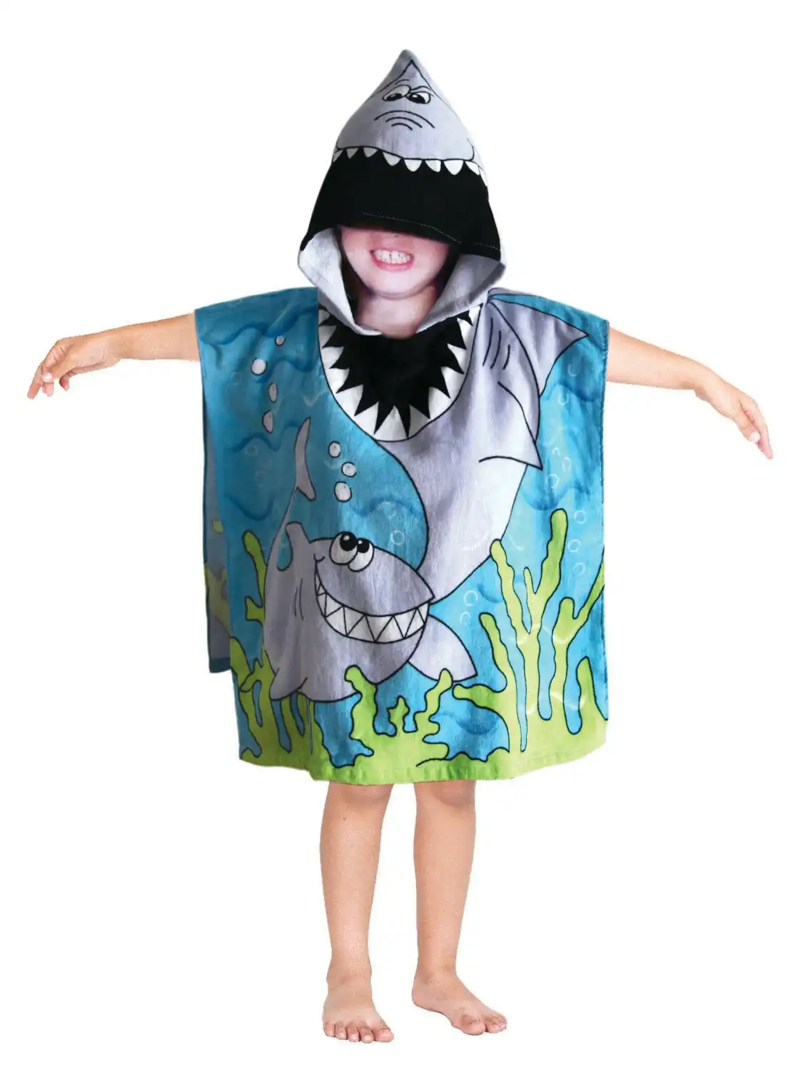 Kingtex Kids Beach Hooded  Towelling Poncho Ballerina Fairy