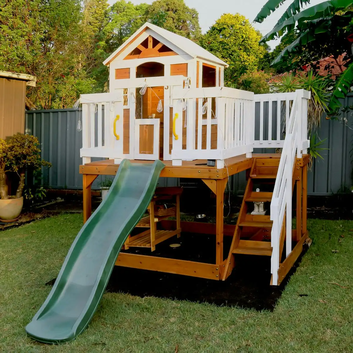 Lifespan Kids Silverton Cubby House with 1.8m Green Slide