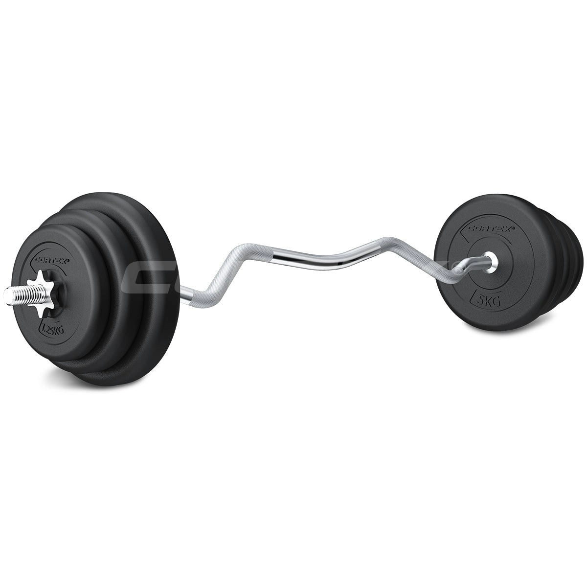 Cortex 40kg EnduraCast Curl Bar Weight Set