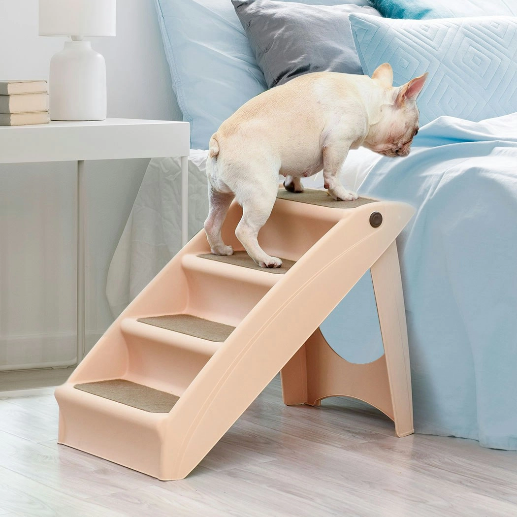 Pawz Pet Ramp Indoor Dog Steps Stair Portable Foldable Ladder For Bed Sofa Brown