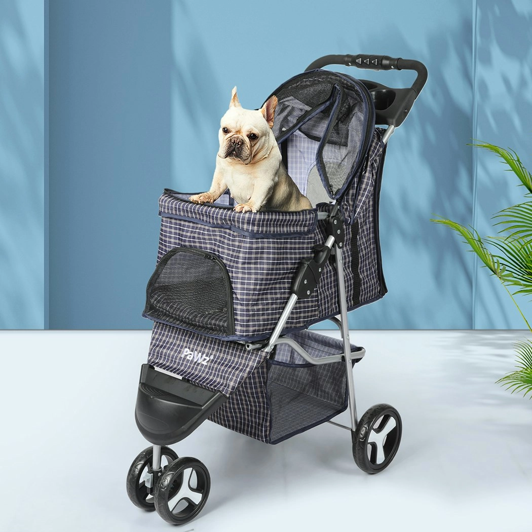 Pawz Large Pet Stroller Dog Cat Carrier Travel Pushchair Foldable Pram 3 Wheels