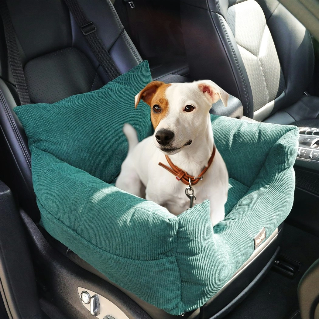 Pawz Pet Car Booster Seat Dog Protector Portable Travel Bed Removable Green M