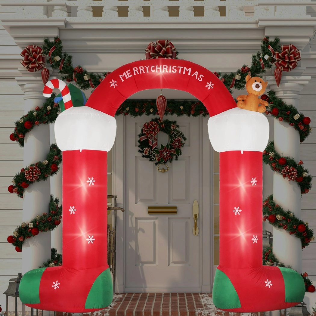 Santaco Christmas Inflatable Decor Stocking Arch 3M LED Lights Xmas Party