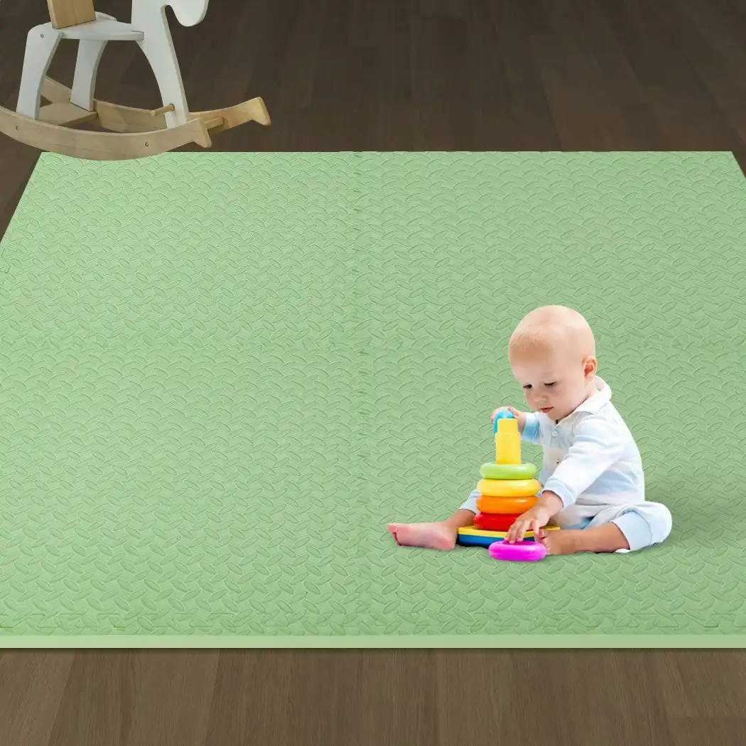 BoPeep EVA Foam Kids Play Mat Floor Kid Crawling Interlocking Home Green 60x60