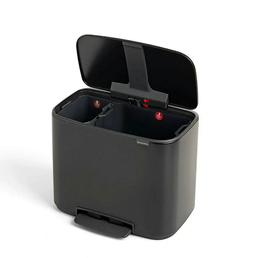 Brabantia Bo Pedal Rubbish Garbage Bin 11 / 23 Litre | 54cm | Matt Black