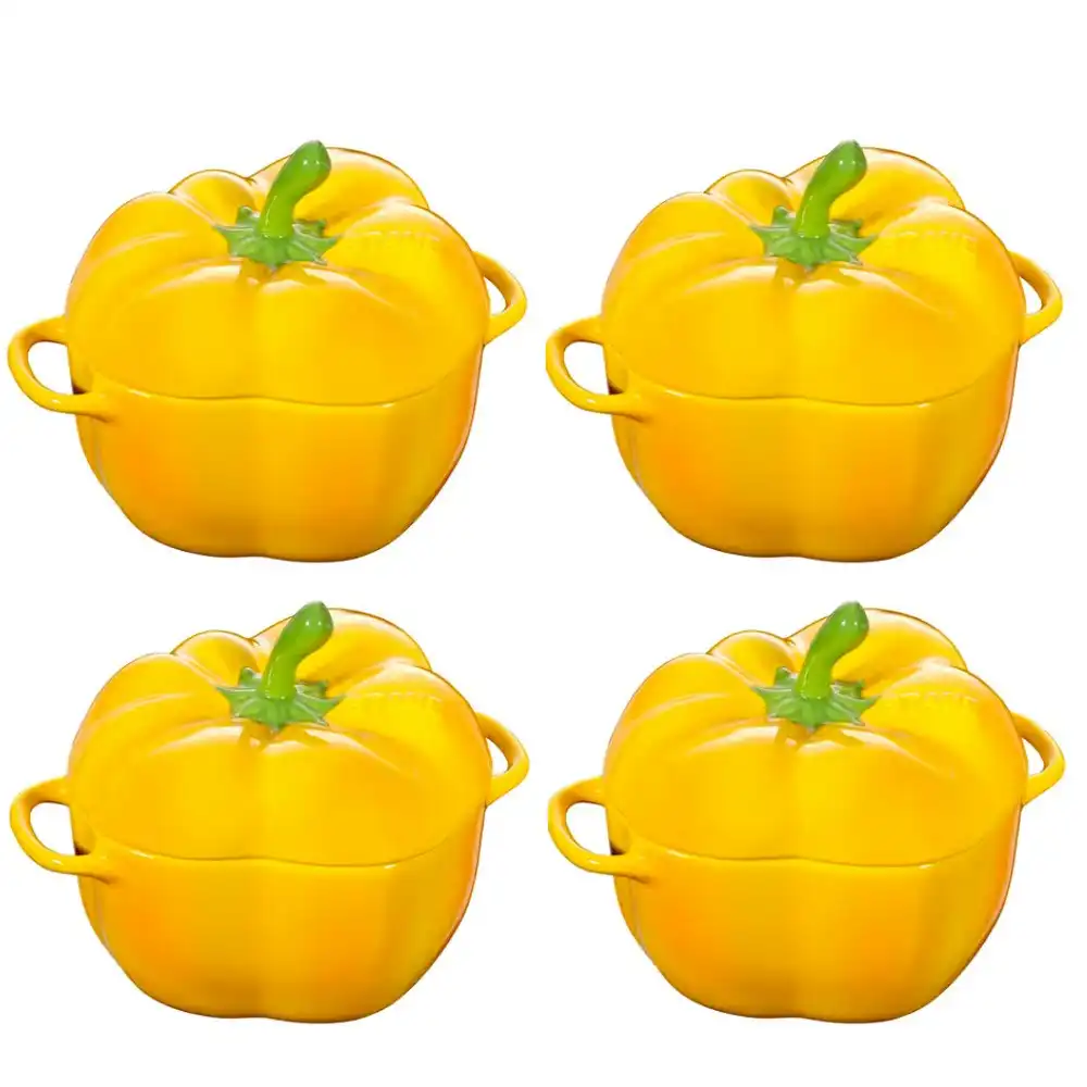 Staub Enamelled Capsicum Cocotte 0.5L - Set of 4