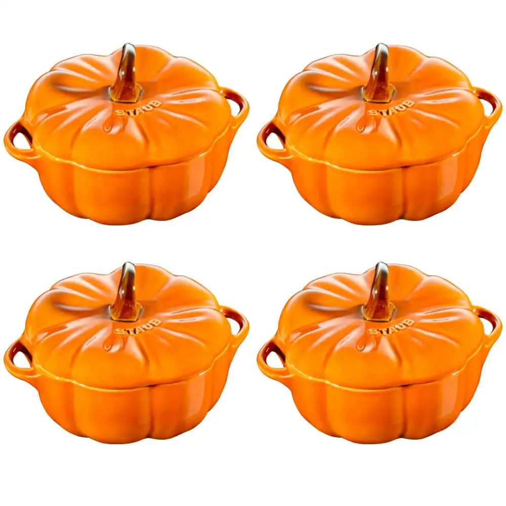 Staub Enamelled Pumpkin Cocotte 0.5L - Set of 4