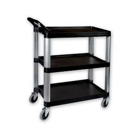 Caterrax Utility Trolley Black Plastic 3 Shelves 845 x 430 x 950mm