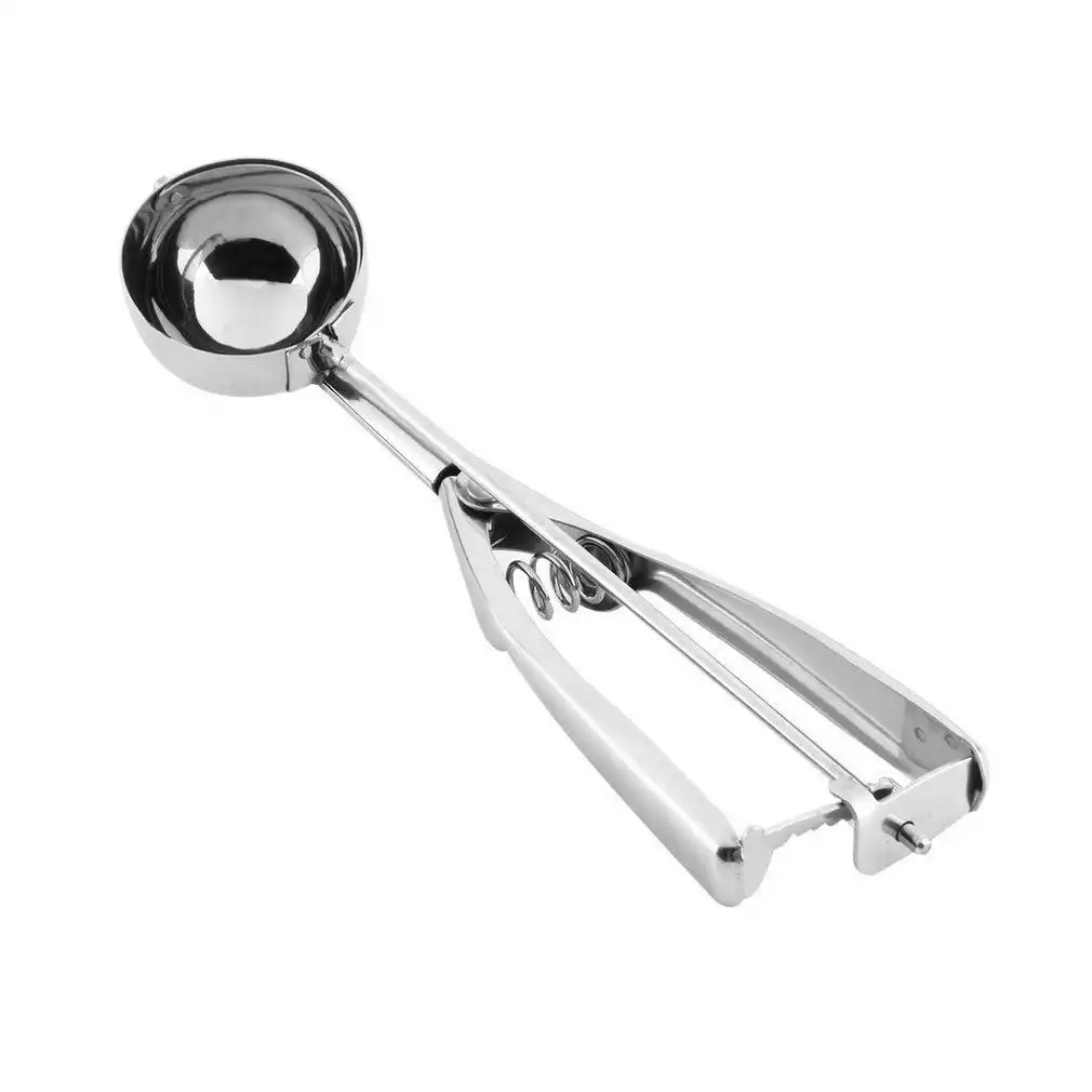 New Ice Cream Scoop Stainless Steel Spring Handle Spoon Masher Cookie