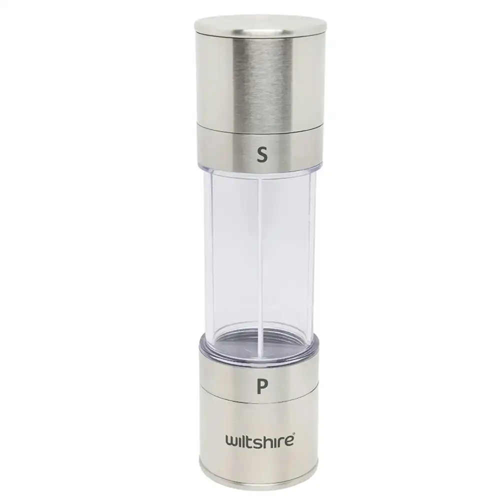 Wiltshire 19cm Dual Manual Salt & Pepper Mill - Silver