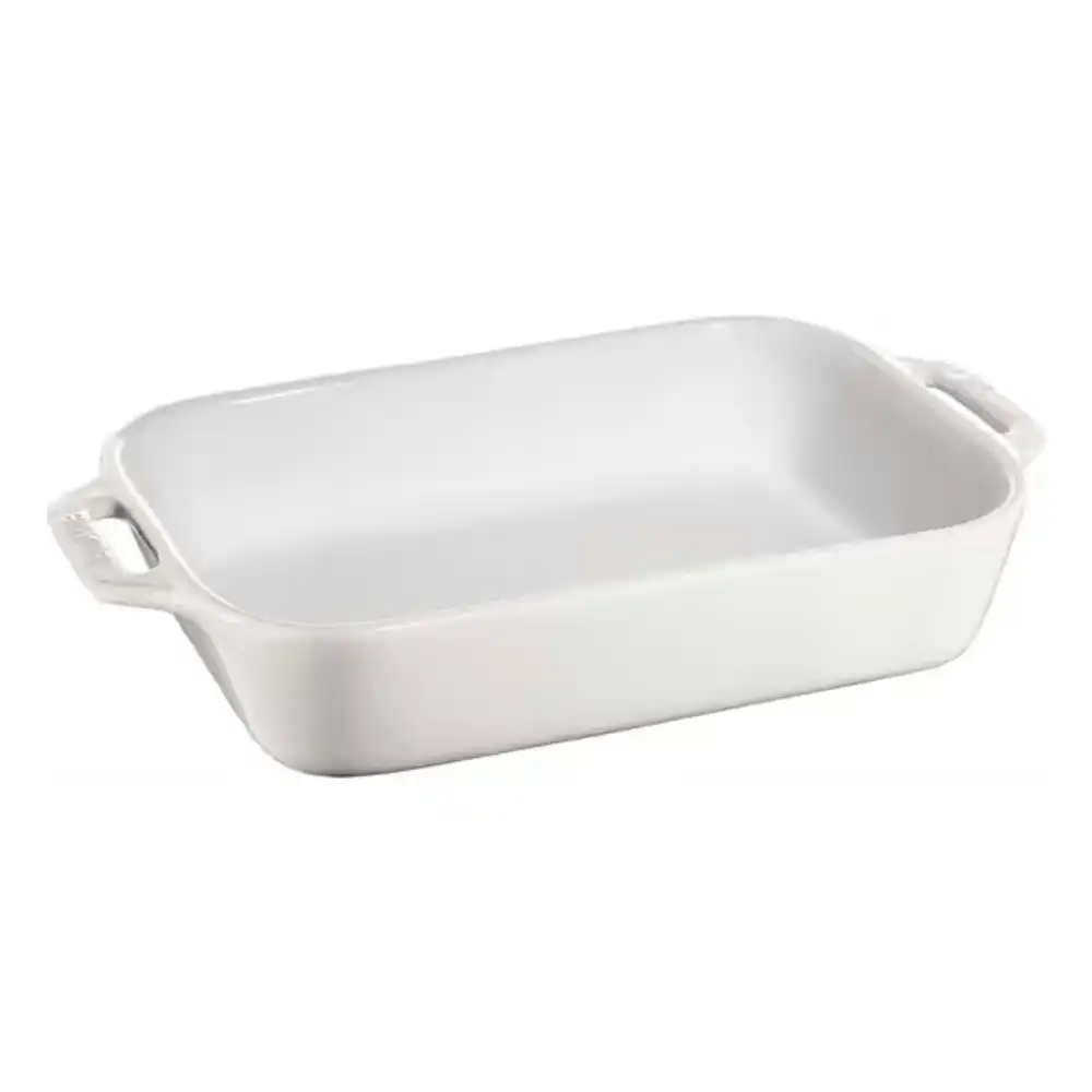 Staub Ceramic Gratin Rectangular Baking Dish 27 x 20cm | White