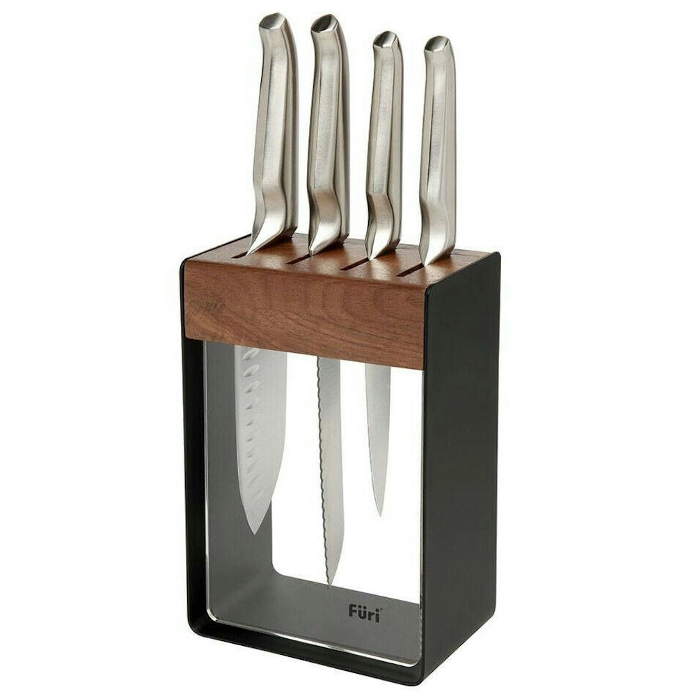 Furi Pro Limited Edition 5pc Black Knife Block Set 5 Piece