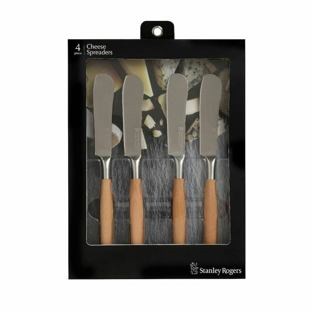 Stanley Rogers 4 Piece Teak Wood Cheese Spreader Set 50734