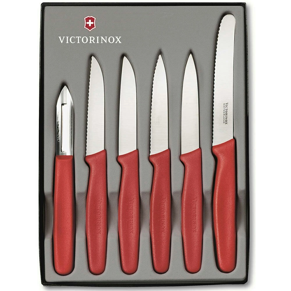 Victorinox 6pc Paring Knife Set 6 Piece | Red