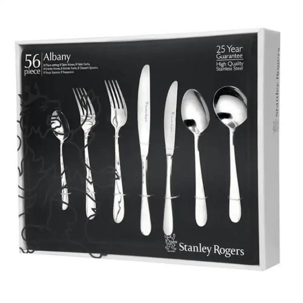 Stanley Rogers 56 Piece Stainless Steel Albany Cutlery Set 56pc