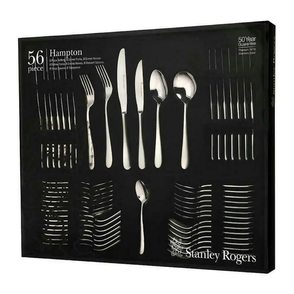 Stanley Rogers 56 Piece Stainless Steel Hampton Cutlery Set 56pc