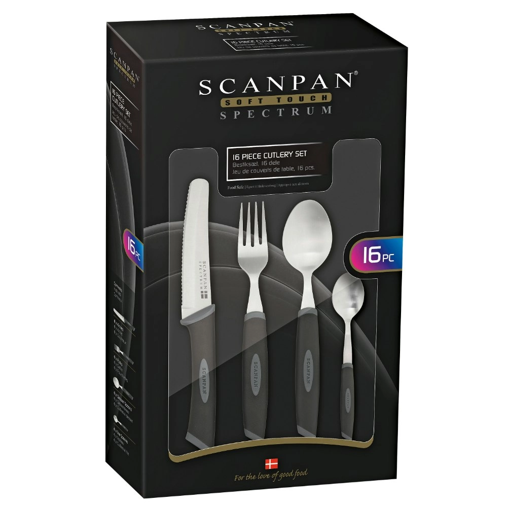 Scanpan Spectrum 16pc Kitchen Cutlery Set 16 Piece | Black