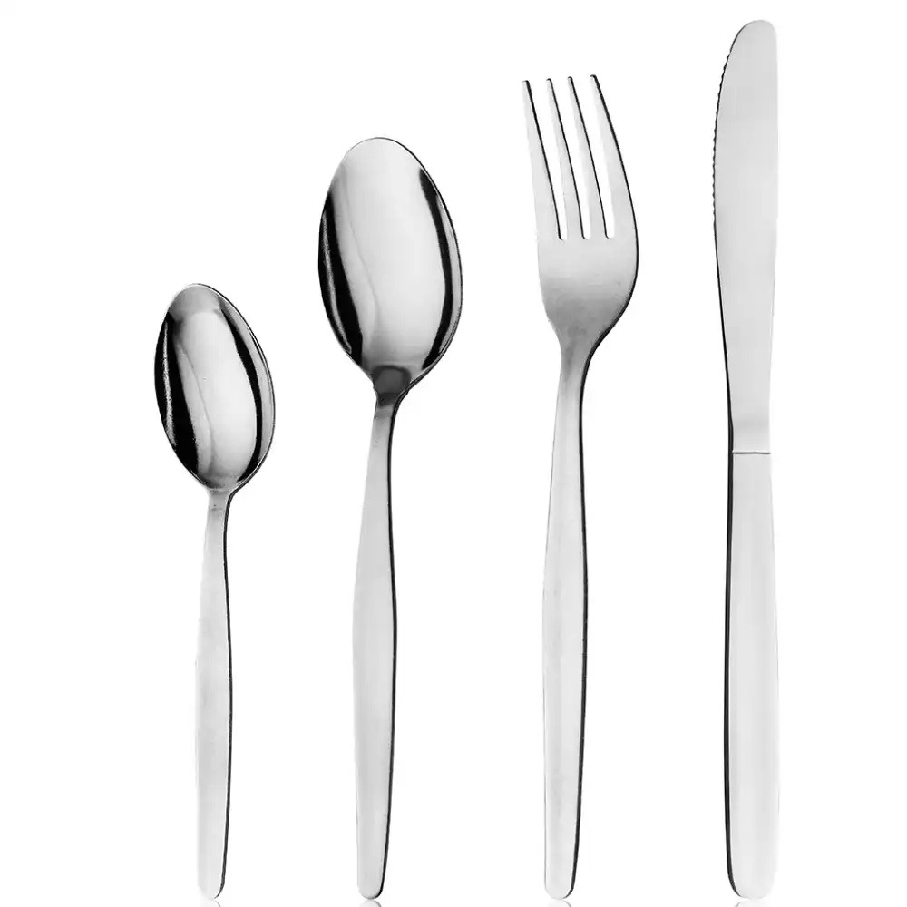 Oslo 48 Piece Cutlery Dining Set Stainless Steel 48pc | Knife Fork Spoon Cafe