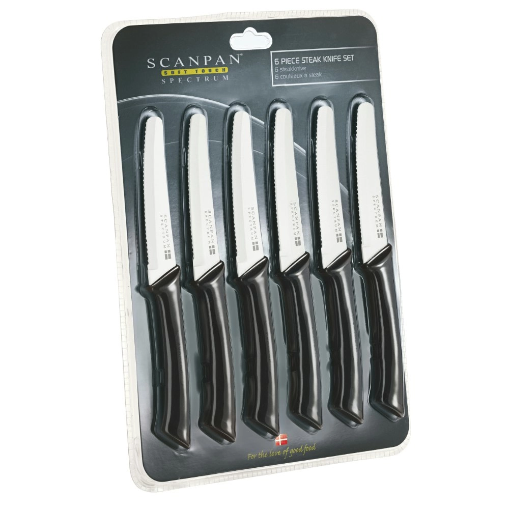 Scanpan Spectrum Steak Knife 6 Piece Set | Black 6pc Knives