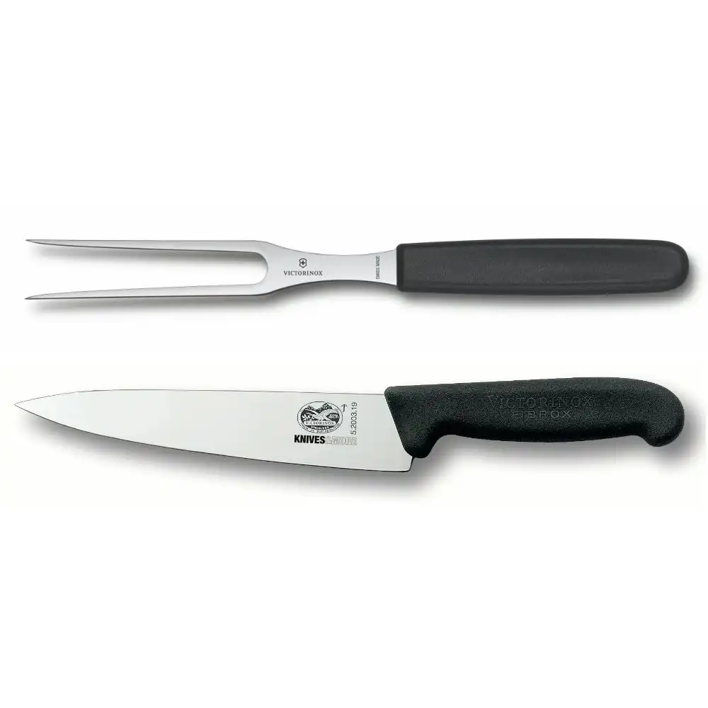 Victorinox 2pc Carving Set 15cm Fork & 19cm Cooks Knife Combo