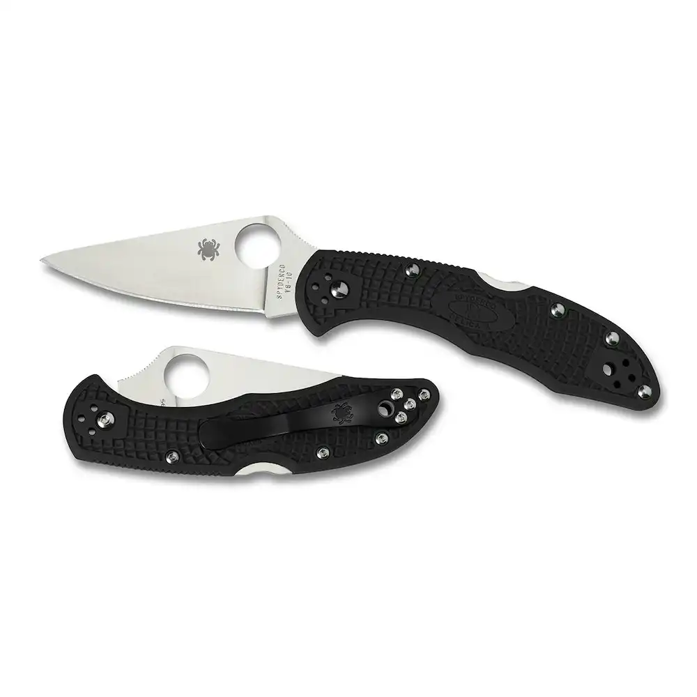 Spyderco Delica 4 Lightweight Black Flat Ground - Plain Blade YSC11FPBK