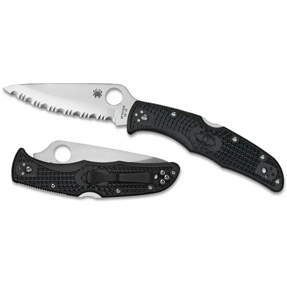 Spyderco Endura 4 Lightweight Serrated Blade Black - YSC10SBK