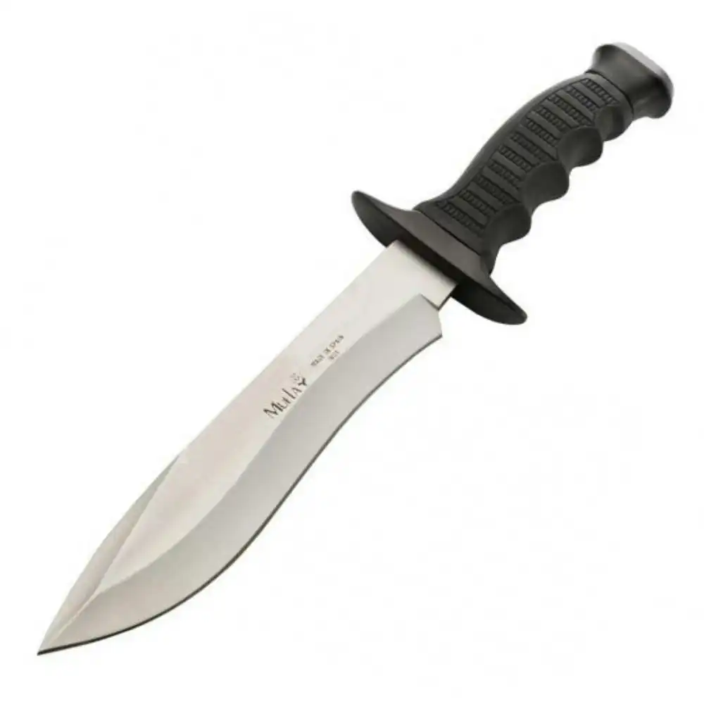 Muela Tactical 16 Hunting Fishing Knife | Black Zamack / Rubber Handle