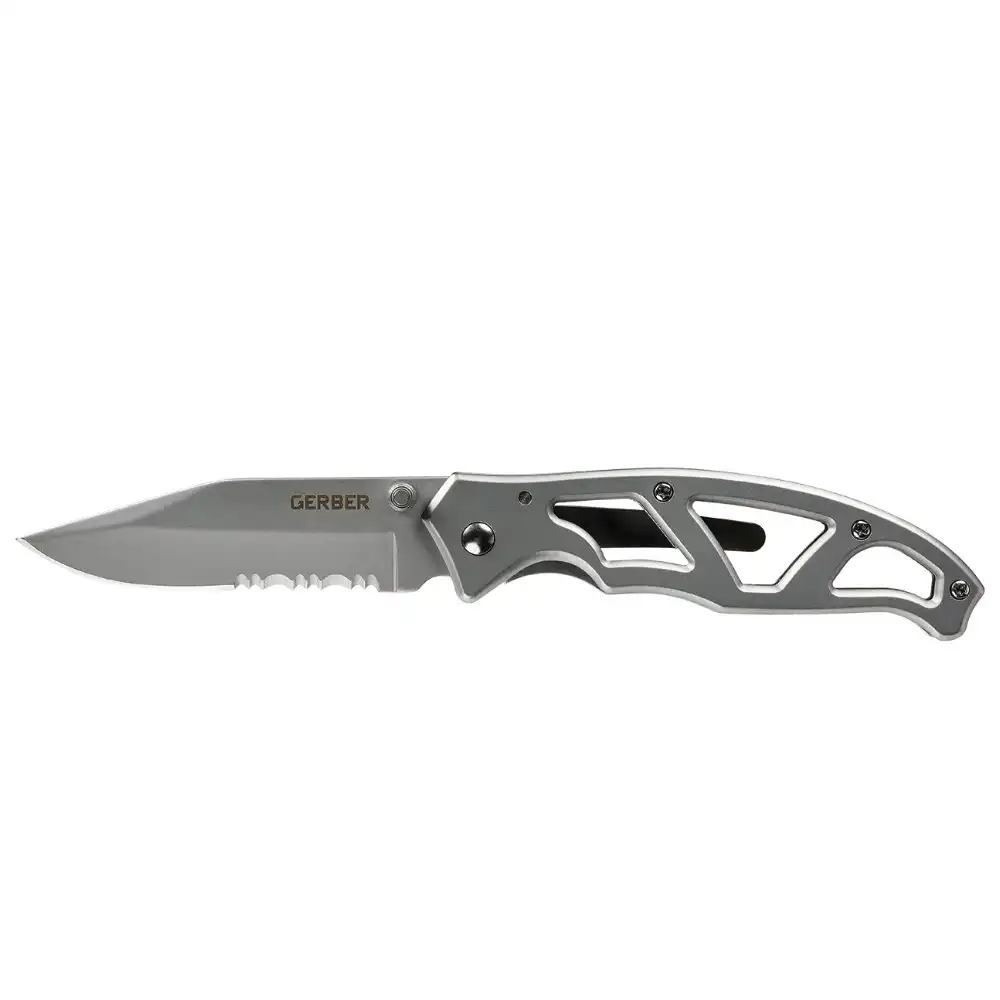 New Gerber Paraframe I Clip Stainless Serrated Blade Knife 2248443