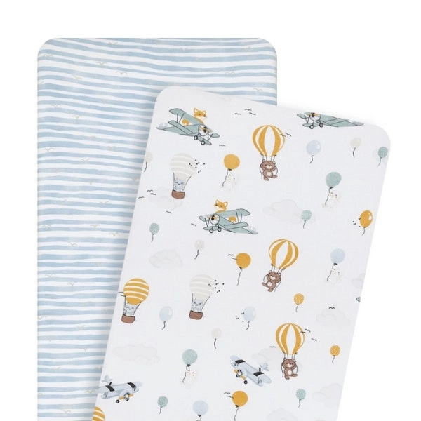 Living Textiles Up & Away 2Pk Bassinet Sheet Set