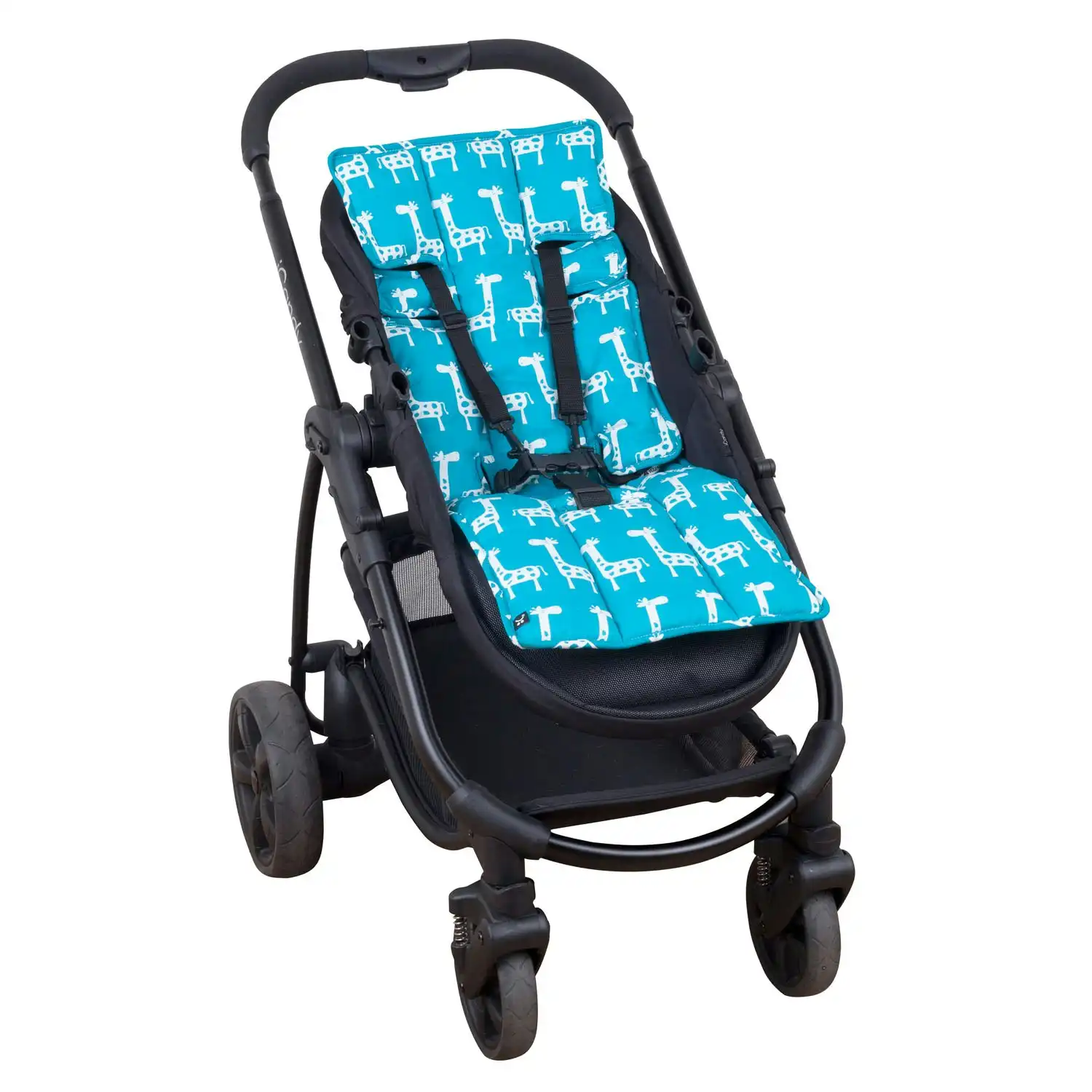 OutlookBaby Cotton Pram Liner Teal Giraffe