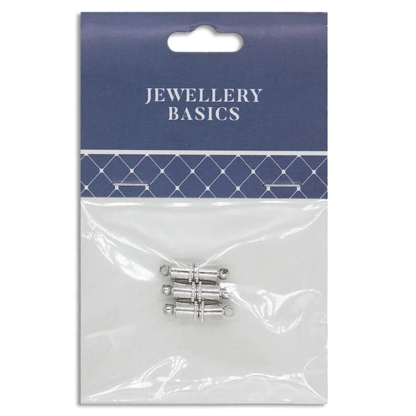 15mm Oblong Magnetic Clasp, Silver- 3 Sets- Sullivans