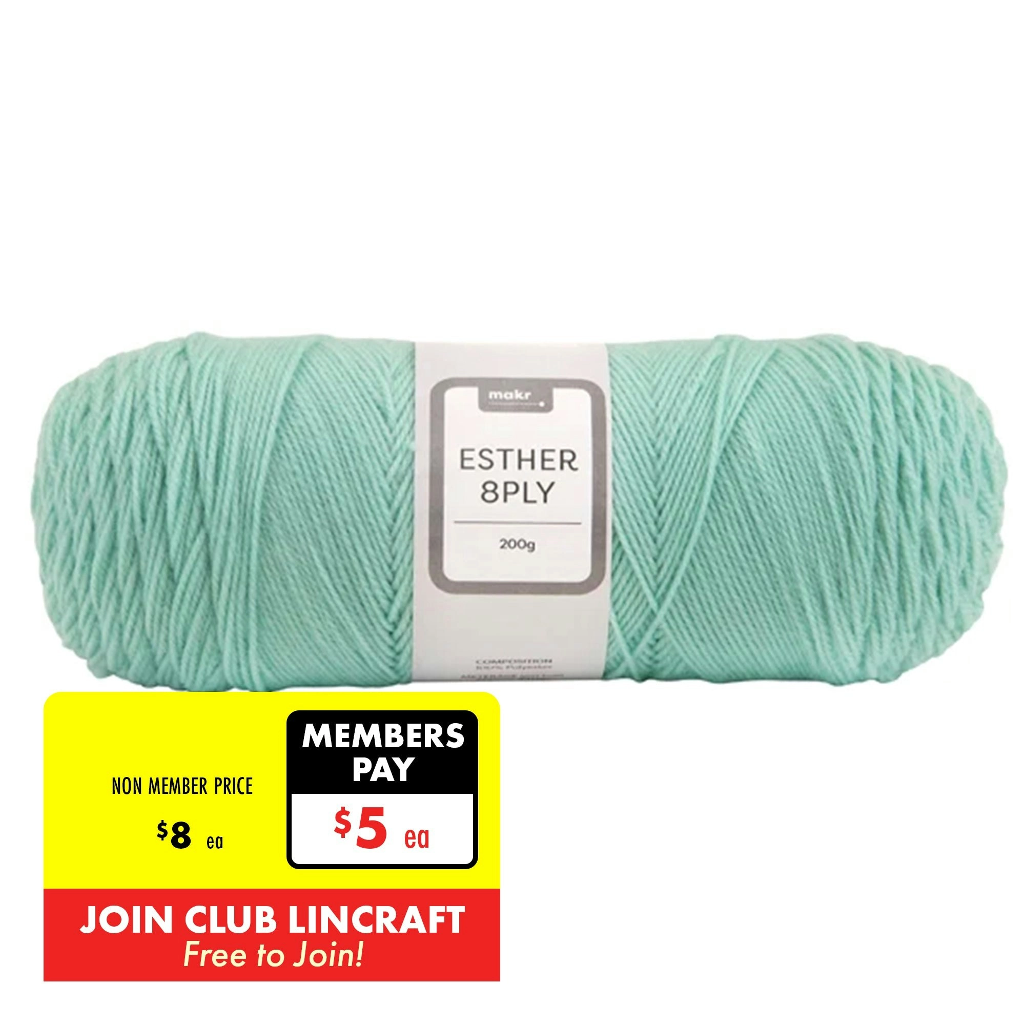 Makr Esther 8ply Crochet & Knitting Yarn, 200g Polyester Yarn