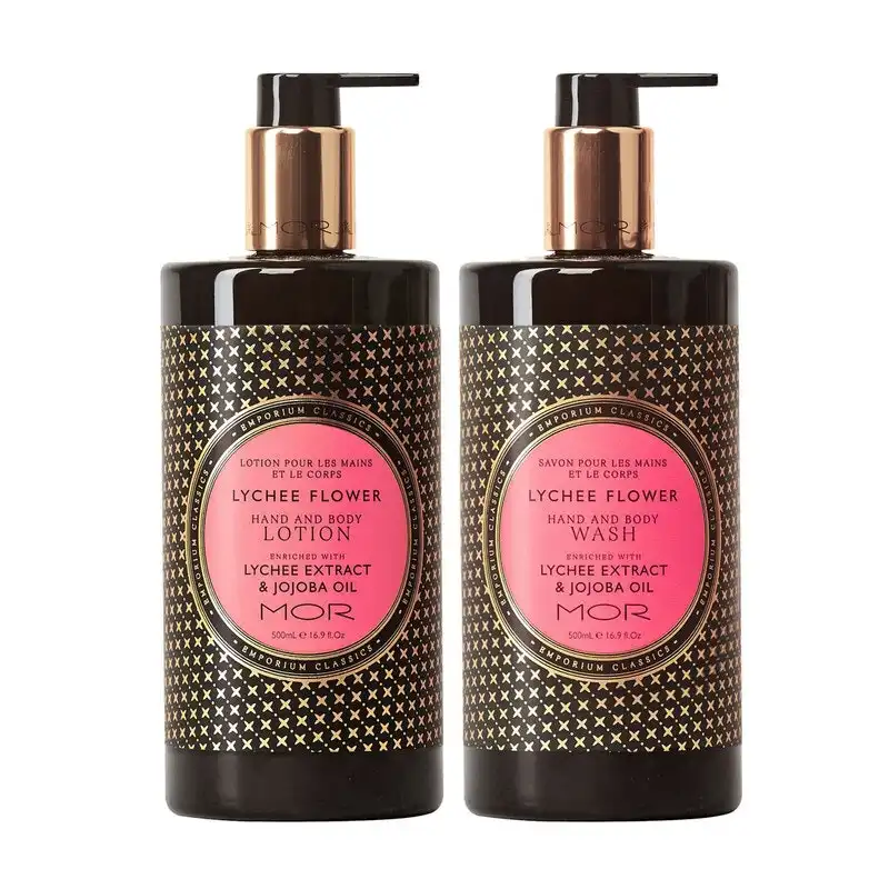 MOR Lychee Flower Hand & Body Wash and Hand & Body Lotion Set