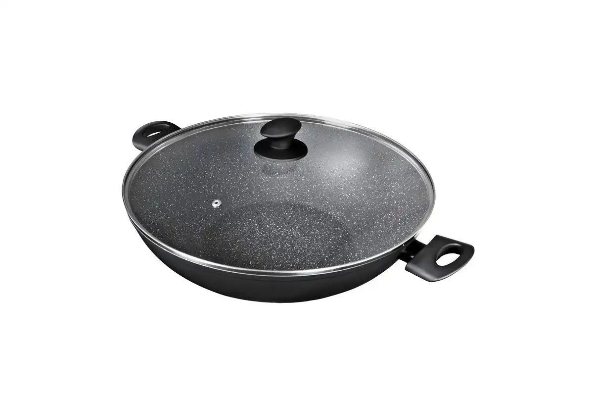 Pyrolux Pyrostone 36cm Wok with Lid - 11818 - Black