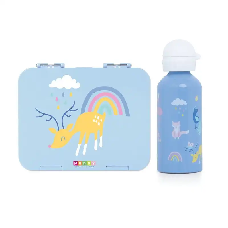 Penny Scallan Large Bento Box & Drink Bottle - Rainbow Days