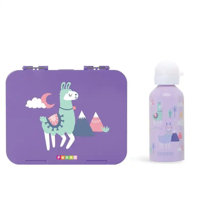 Penny Scallan Large Bento Box & Drink Bottle - Loopy Llama