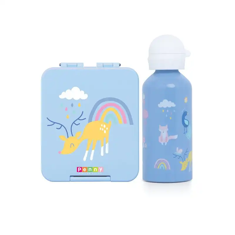 Penny Scallan Medium Bento Box & Drink Bottle - Rainbow Days