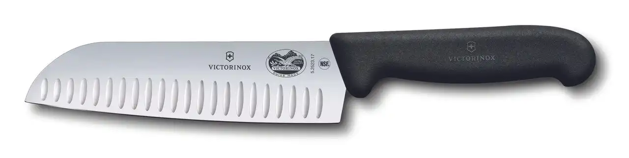 Victorinox Santoku Knife 17cm Fibrox - Black