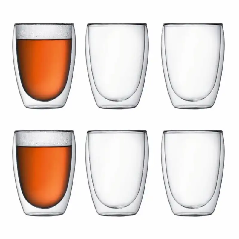 Bodum 4559-10-12 Medium 355ml Pavina Double Wall 6pc Glass Set Clear