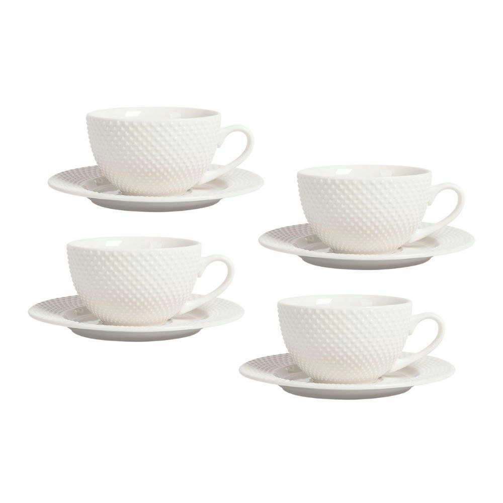 ShervinVerkil Prominence 4-piece Cup & Saucer Set - White