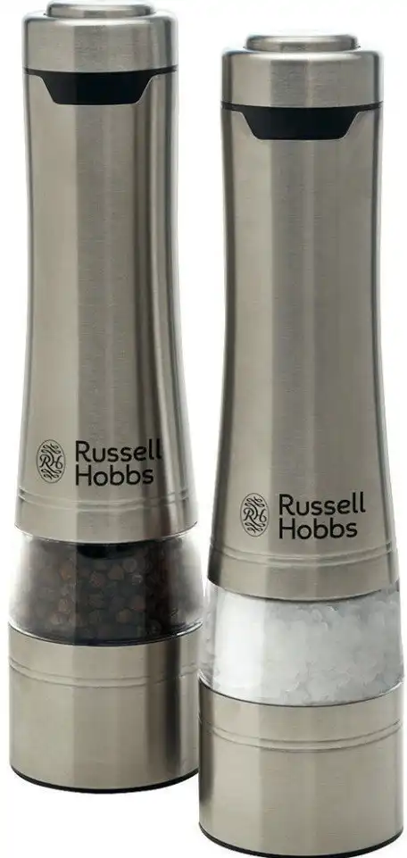 Russell Hobbs Electric Salt and Pepper Mills Grinders Battery Operated Set