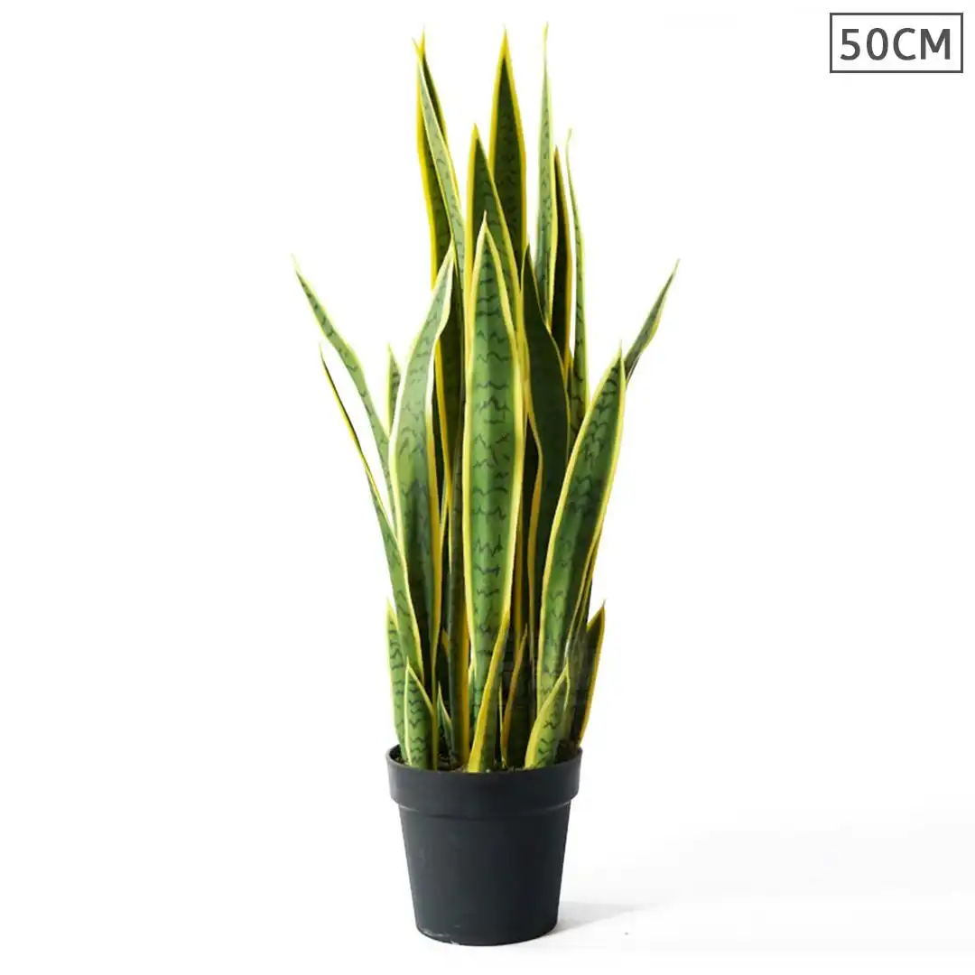 Soga 50cm Artificial Indoor Yellow Edge Tiger Piran Fake Decoration Tree Flower Pot Plant